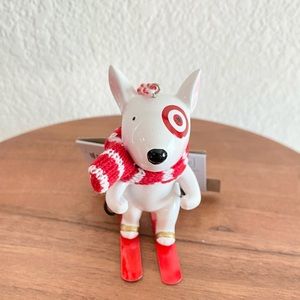 Target bullseye dog skiing ornament NWT